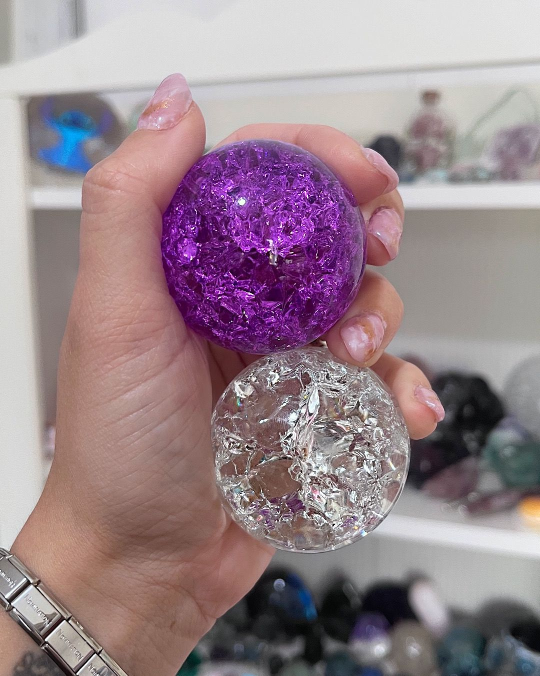 Crackle Quartz Spheres