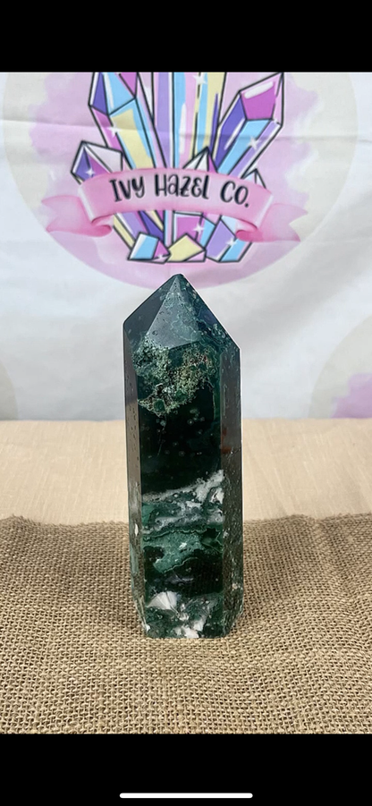 Moss Agate Tower Large