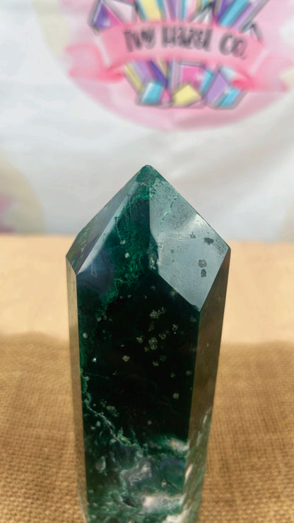 Moss Agate Tower Large