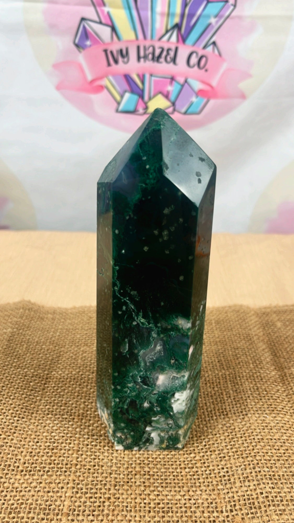 Moss Agate Tower Large