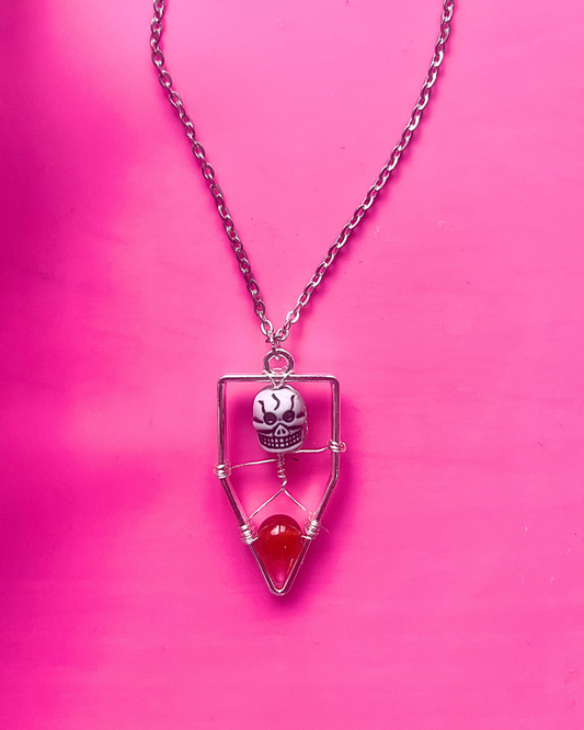 Carnelian Skull Necklace